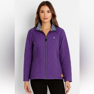 Jack Murphy Quilted 12 Purple Field Coat Country Outdoor Barn Jacket Equestrian